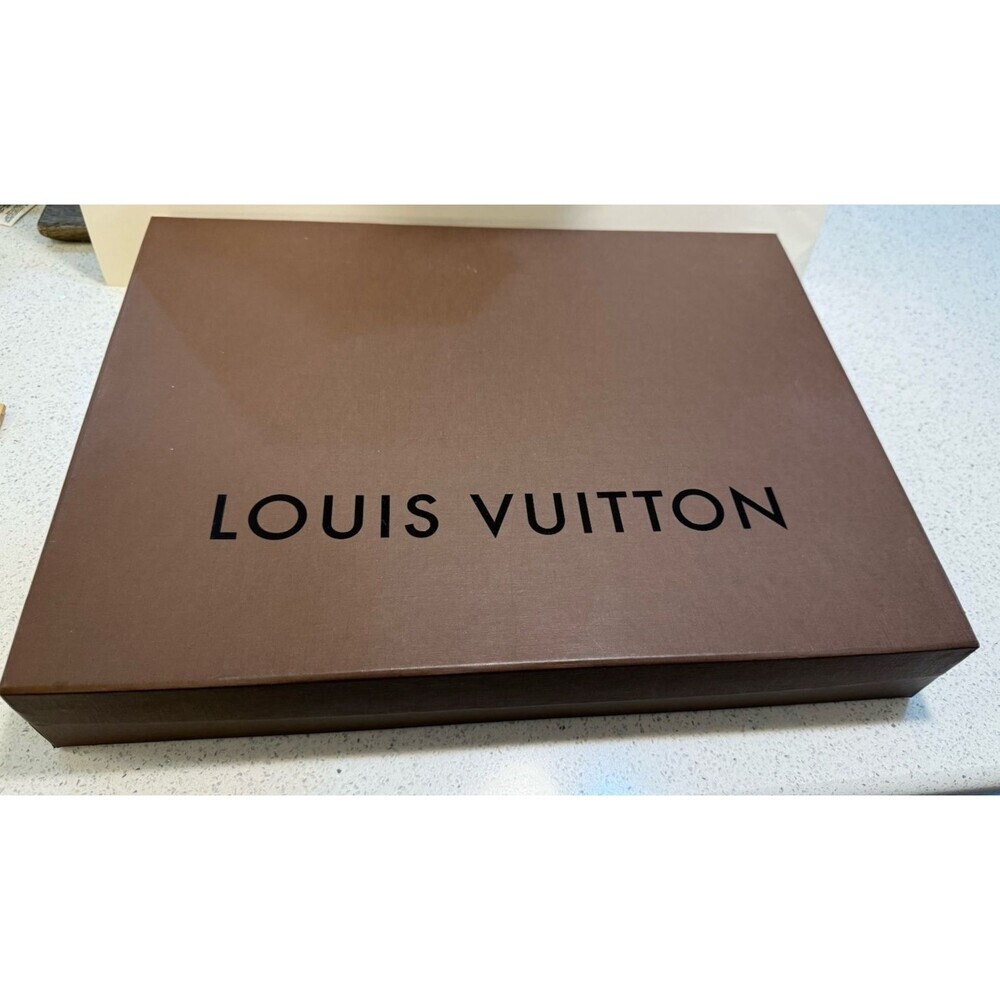 Authentic LOUIS VUITTON LV Brown Large Bag Gift Box 18x13x3 Dust Bag EMPTY